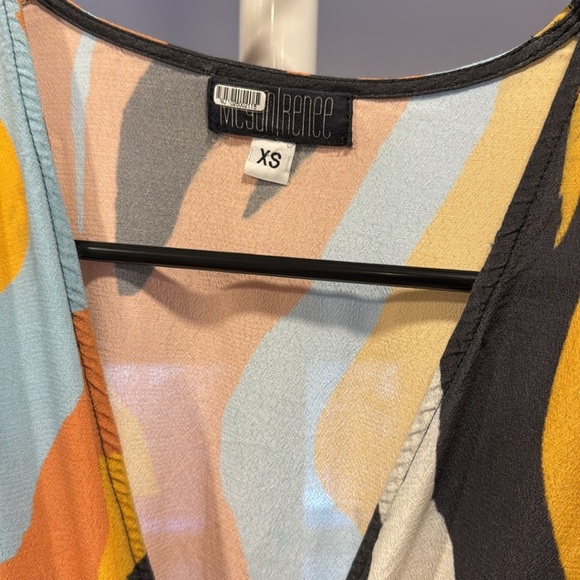 MEGAN RENEE TABITHA STYLE COLORFUL PRINT DRESS RUFFLE PUFF SLEEVES, XS - Picture 3 of 3